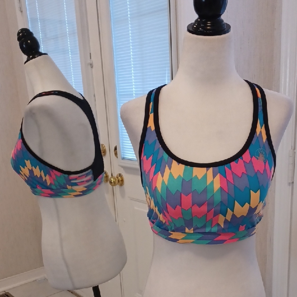 4/$60 Colourful Racerback Sports Bra - Size Large